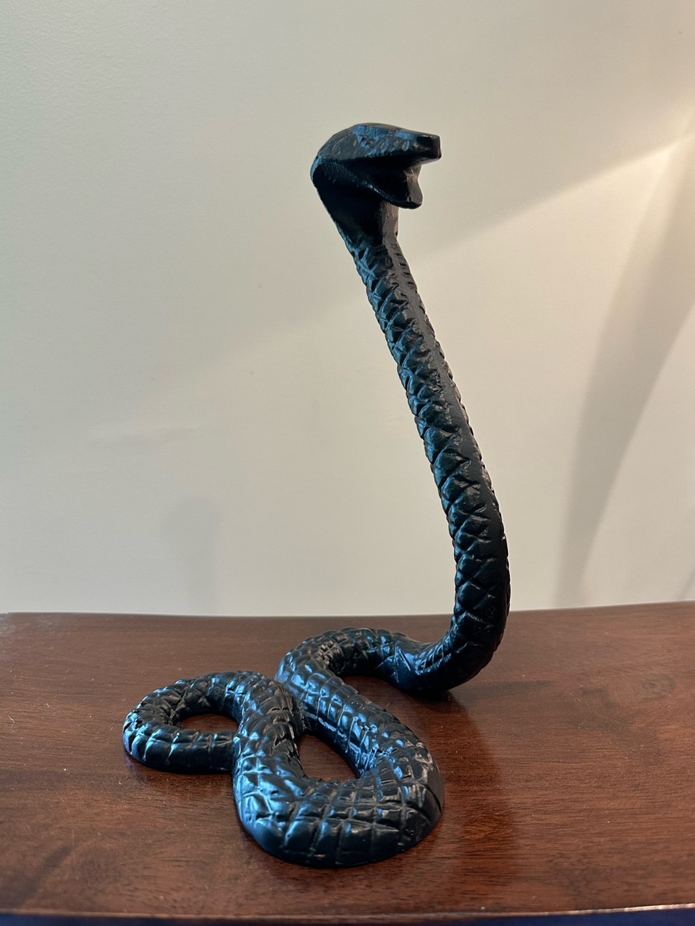 Cast iron cobra figurine • metal • snake
